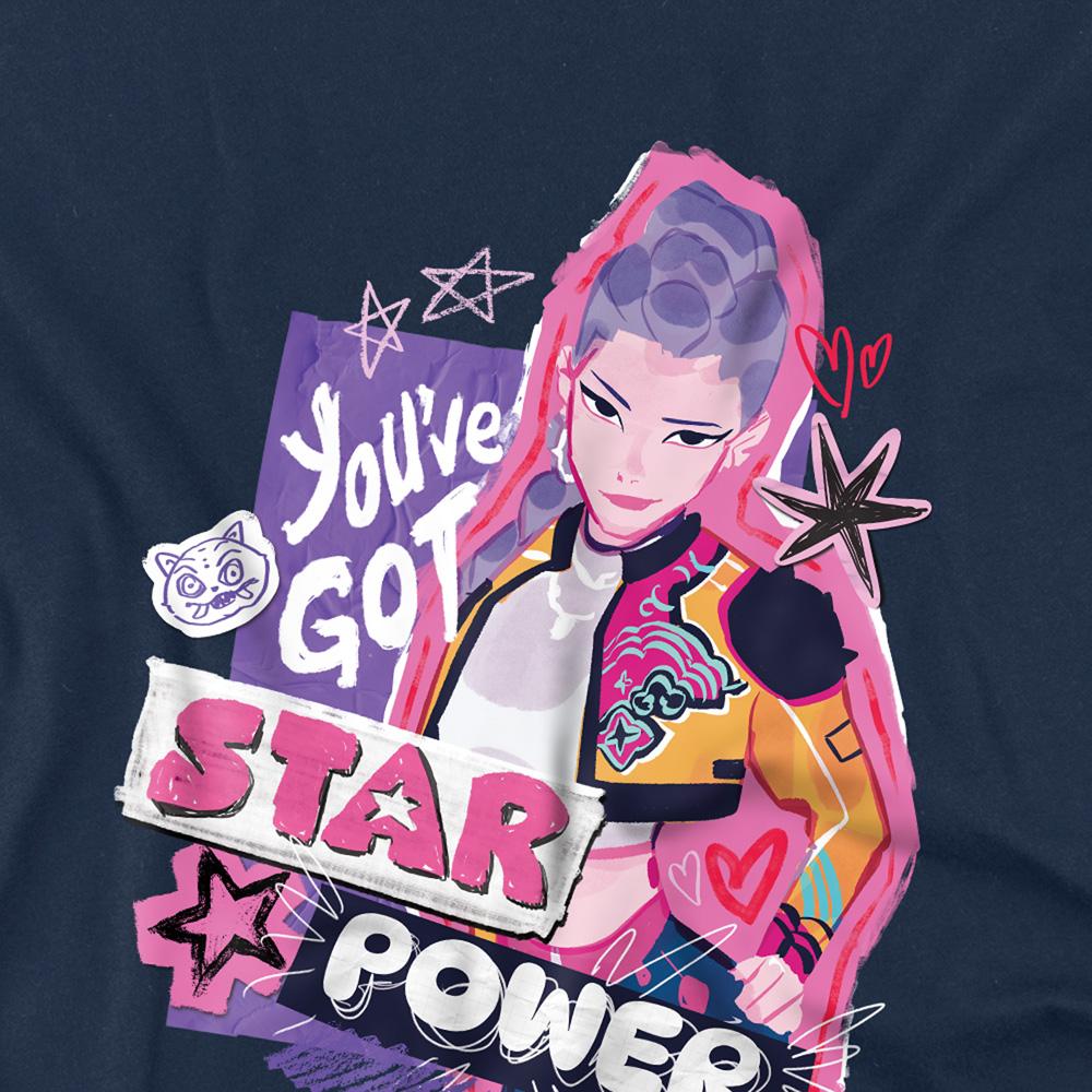 Navy - Side - K-Pop Demon Hunters Childrens-Kids Rumi Scrapbook Stars Sweatshirt