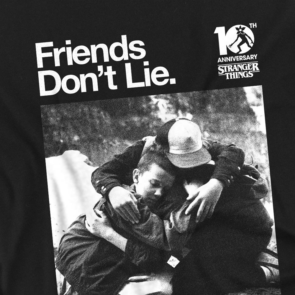 Black - Back - Stranger Things Childrens-Kids Friends Don´t Lie 10th Anniversary Sweatshirt