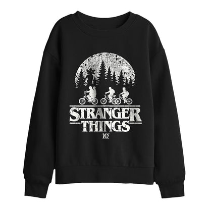 Black - Front - Stranger Things Childrens-Kids Upside Down 10th Anniversary Sweatshirt