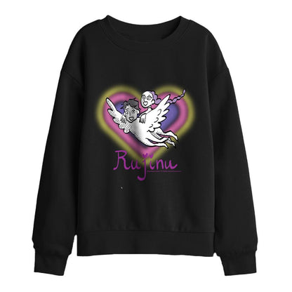 Black - Front - K-Pop Demon Hunters Childrens-Kids Huntrix Saja Boys Rujinu Heart Sweatshirt