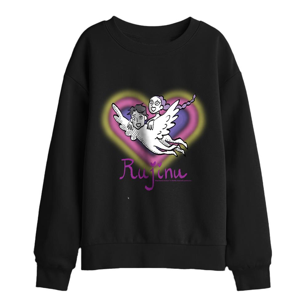 Black - Front - K-Pop Demon Hunters Childrens-Kids Huntrix Saja Boys Rujinu Heart Sweatshirt