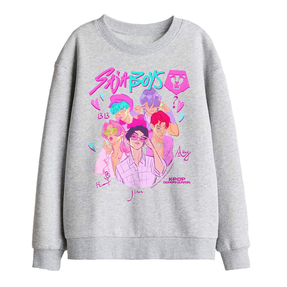 Athletic Heather - Front - K-Pop Demon Hunters Childrens-Kids Saja Boys Signature Sweatshirt