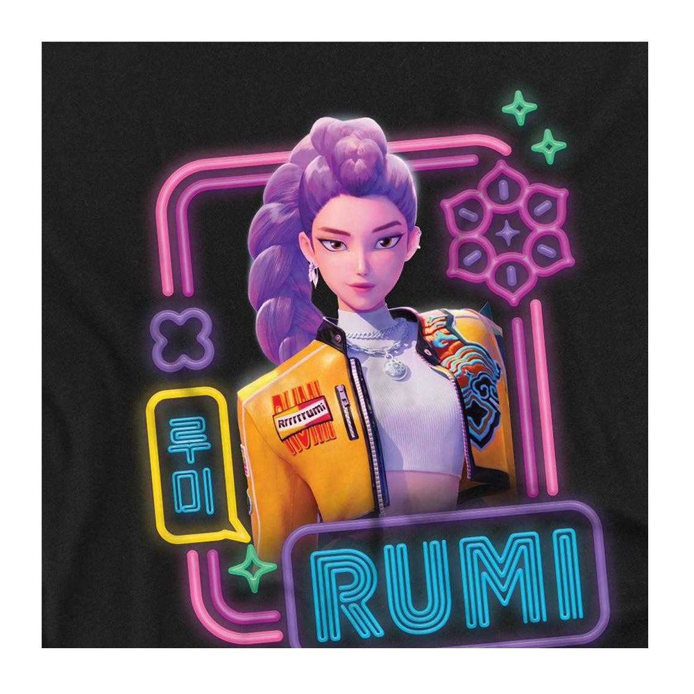 Black - Side - K-Pop Demon Hunters Childrens-Kids Rumi Glowing Lights Sweatshirt