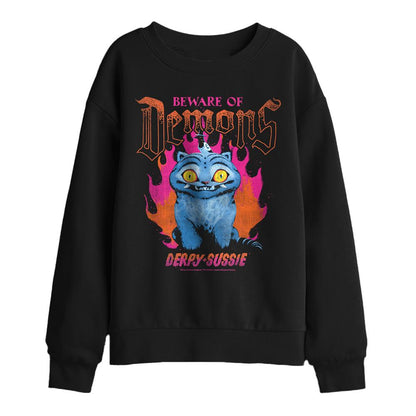 Black - Front - K-Pop Demon Hunters Childrens-Kids Band Derpy & Sussie Sweatshirt