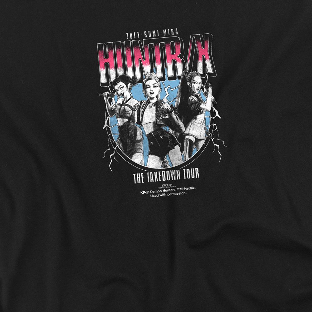 Black - Side - K-Pop Demon Hunters Childrens-Kids Huntrix Takedown Tour Band Sweatshirt