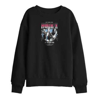 Black - Front - K-Pop Demon Hunters Childrens-Kids Huntrix Takedown Tour Band Sweatshirt