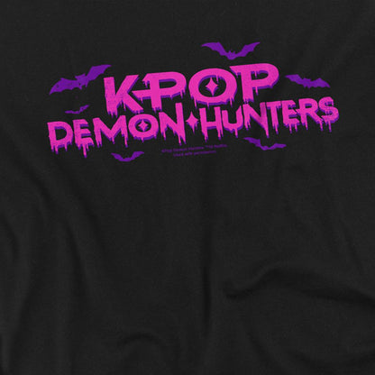 Black - Side - K-Pop Demon Hunters Childrens-Kids Drip Logo Halloween Sweatshirt