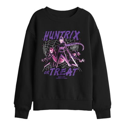 Black - Front - K-Pop Demon Hunters Childrens-Kids Huntrix Or Treat Sweatshirt