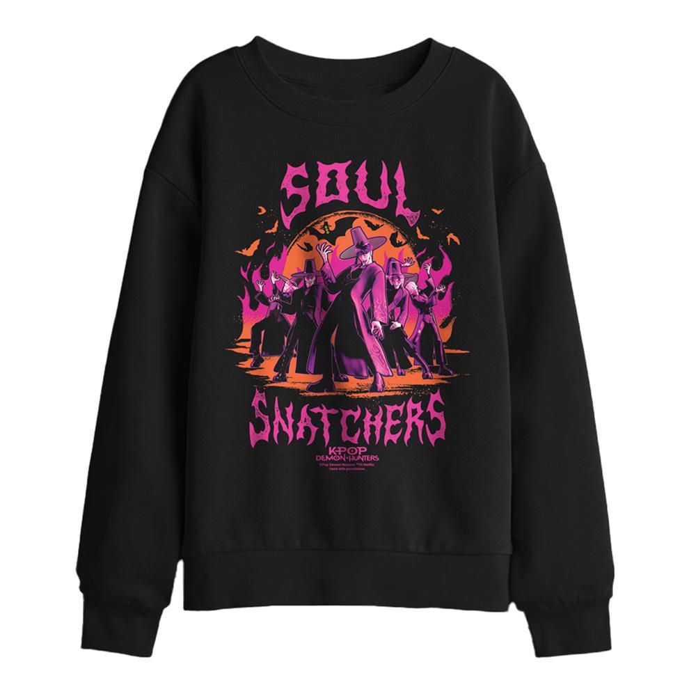 Black - Front - K-Pop Demon Hunters Childrens-Kids Soul Snatchers Saja Boys Sweatshirt