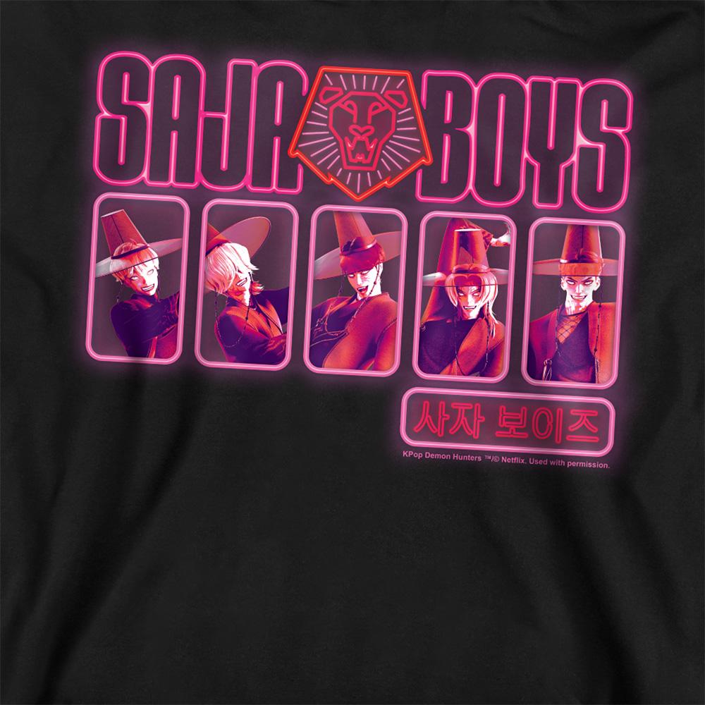 Black - Side - K-Pop Demon Hunters Unisex Adult Saja Boys Glowing Lights Sweatshirt