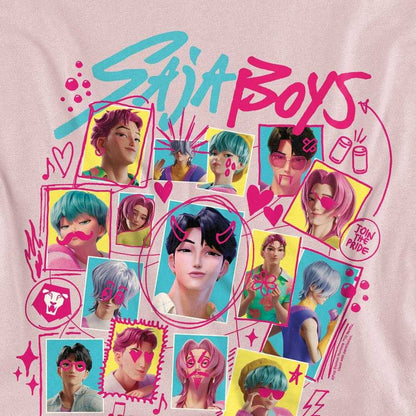 Pink - Side - K-Pop Demon Hunters Unisex Adult Saja Boys Soda Pop Doodles Sweatshirt