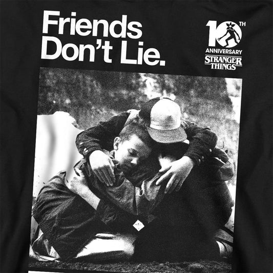 Black - Back - Stranger Things Unisex Adult Friends Don´t Lie 10th Anniversary Sweatshirt