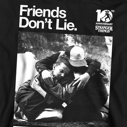 Black - Back - Stranger Things Unisex Adult Friends Don´t Lie 10th Anniversary Sweatshirt