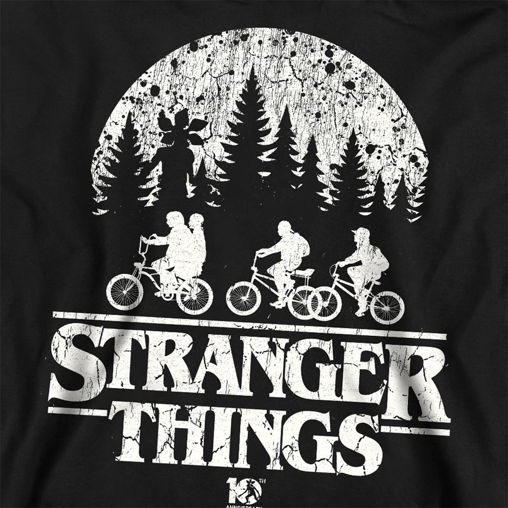 Black - Back - Stranger Things Unisex Adult Upside Down 10th Anniversary Sweatshirt