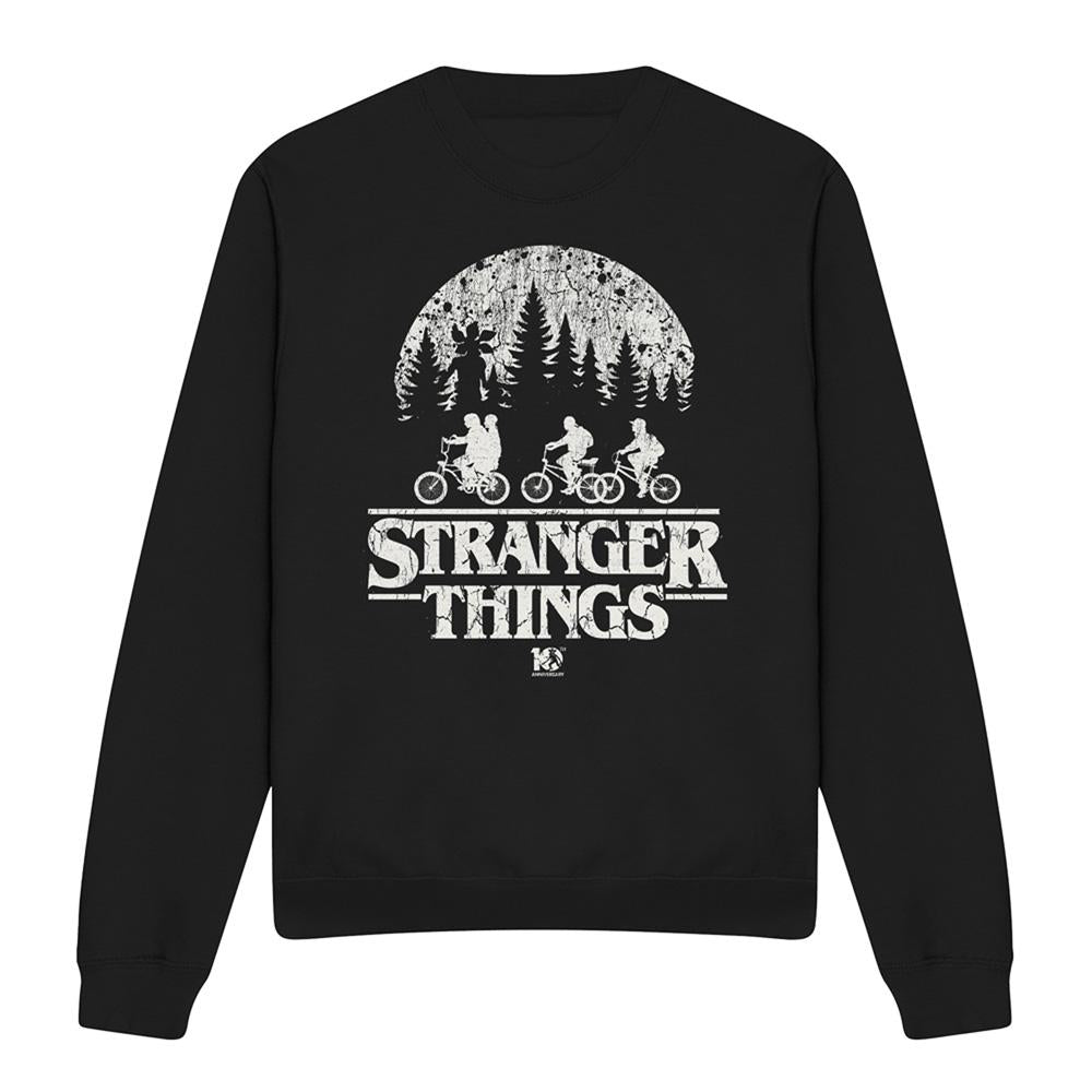 Black - Front - Stranger Things Unisex Adult Upside Down 10th Anniversary Sweatshirt
