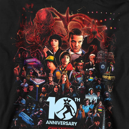 Black - Back - Stranger Things Unisex Adult Poster 10th Anniversary Sweatshirt