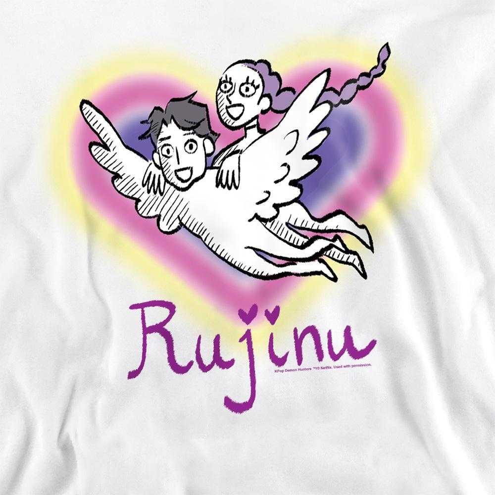 White - Side - K-Pop Demon Hunters Unisex Adult Huntrix Saja Boys Rujinu Heart Sweatshirt