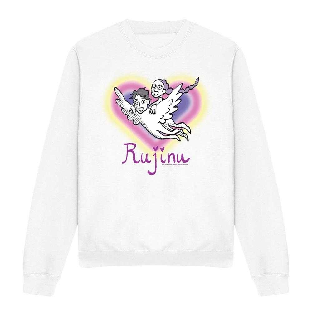 White - Front - K-Pop Demon Hunters Unisex Adult Huntrix Saja Boys Rujinu Heart Sweatshirt