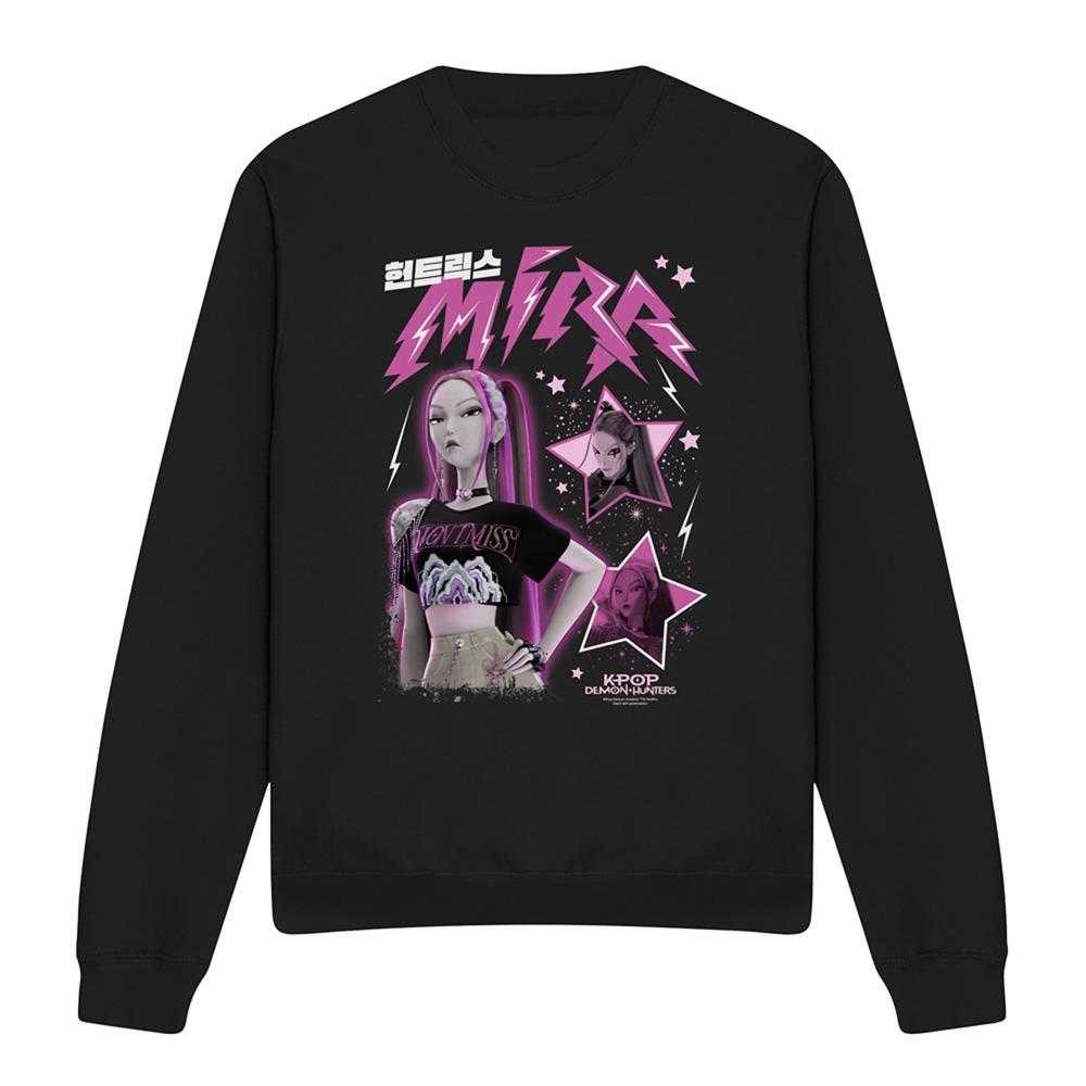Black - Front - K-Pop Demon Hunters Unisex Adult Huntrix Mira Sweatshirt