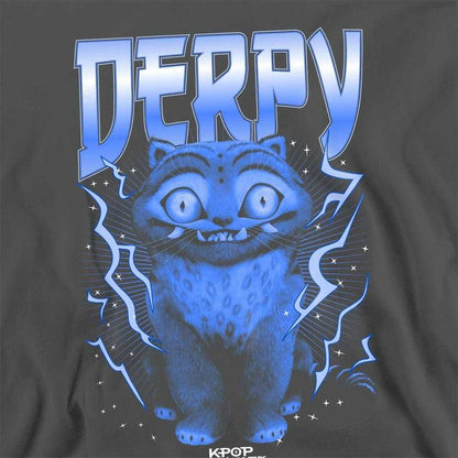 Charcoal - Side - K-Pop Demon Hunters Unisex Adult Derpy Tiger Lightning Sweatshirt