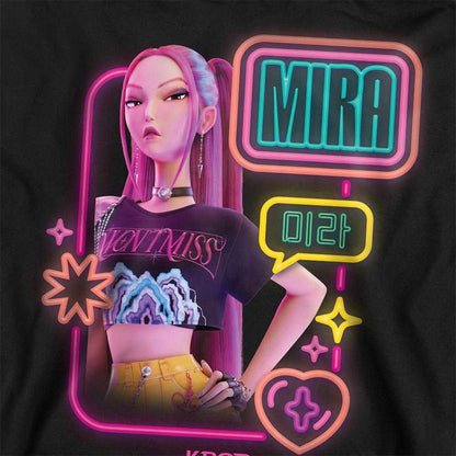 Black - Side - K-Pop Demon Hunters Unisex Adult Mira Glowing Lights Sweatshirt