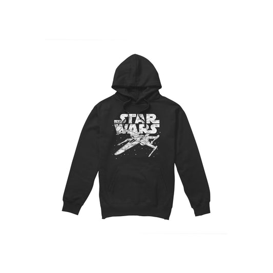 Black - Front - Star Wars Mens Logo Hoodie