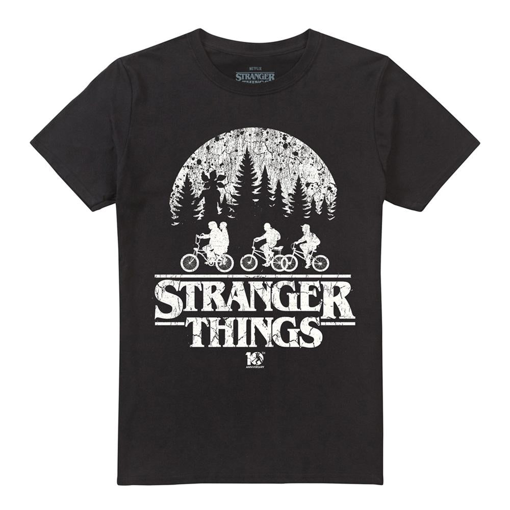 Black - Front - Stranger Things Unisex Adult Upside Down 10th Anniversary T-Shirt