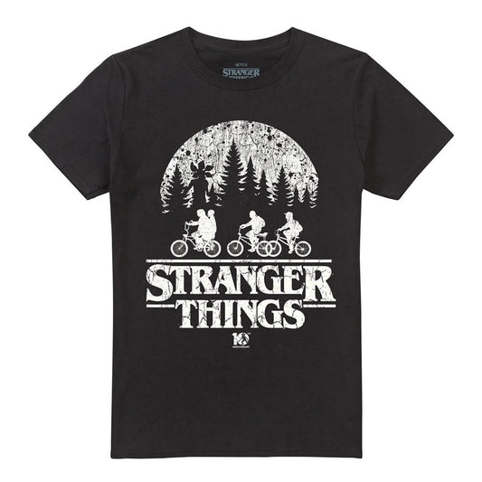 Black - Front - Stranger Things Unisex Adult Upside Down 10th Anniversary T-Shirt