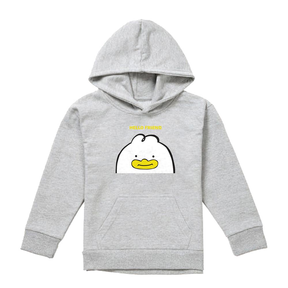Heather Grey - Front - K-Pop Demon Hunters Childrens-Kids Hello Friend Derpy Letter Pullover Hoodie
