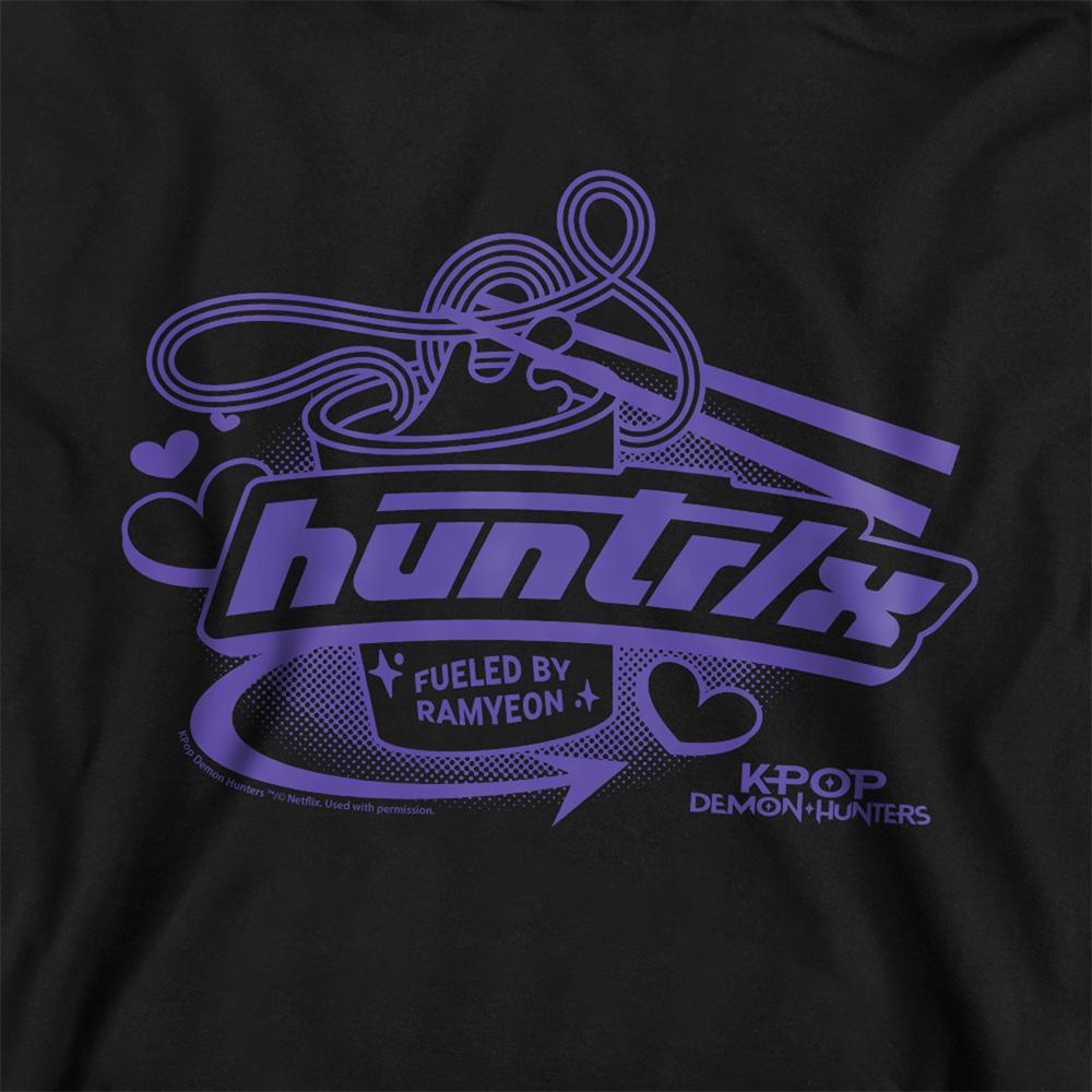 Black - Side - K-Pop Demon Hunters Childrens-Kids Huntrix Fueled By Ramyeon Pullover Hoodie
