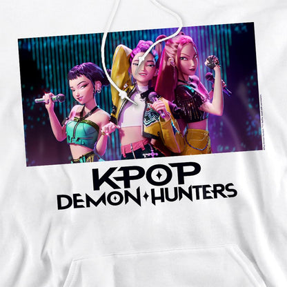 White - Side - K-Pop Demon Hunters Unisex Adult Huntrix Group Singing Hoodie