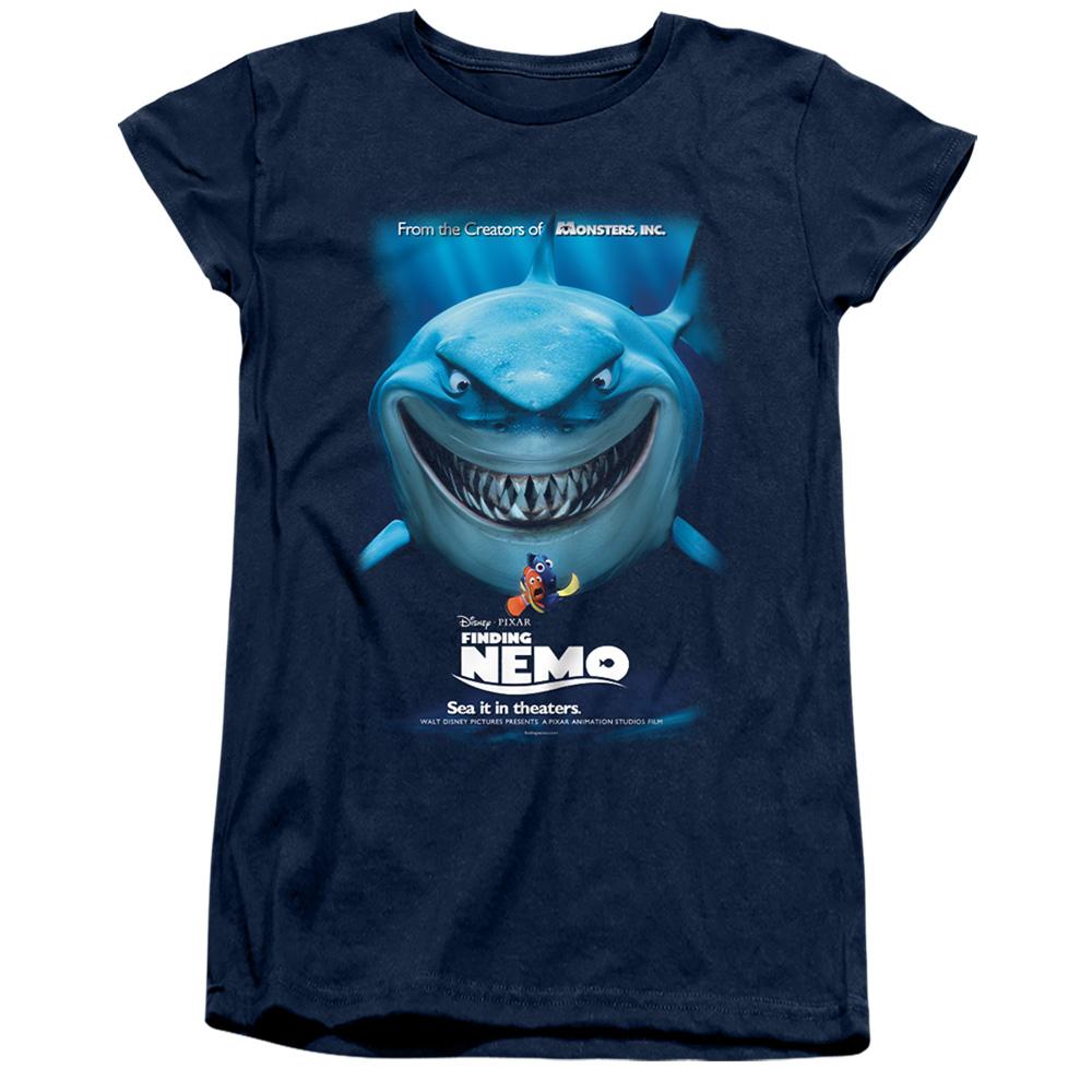 Navy - Front - Finding Nemo Womens-Ladies Movie Poster Fitted T-Shirt
