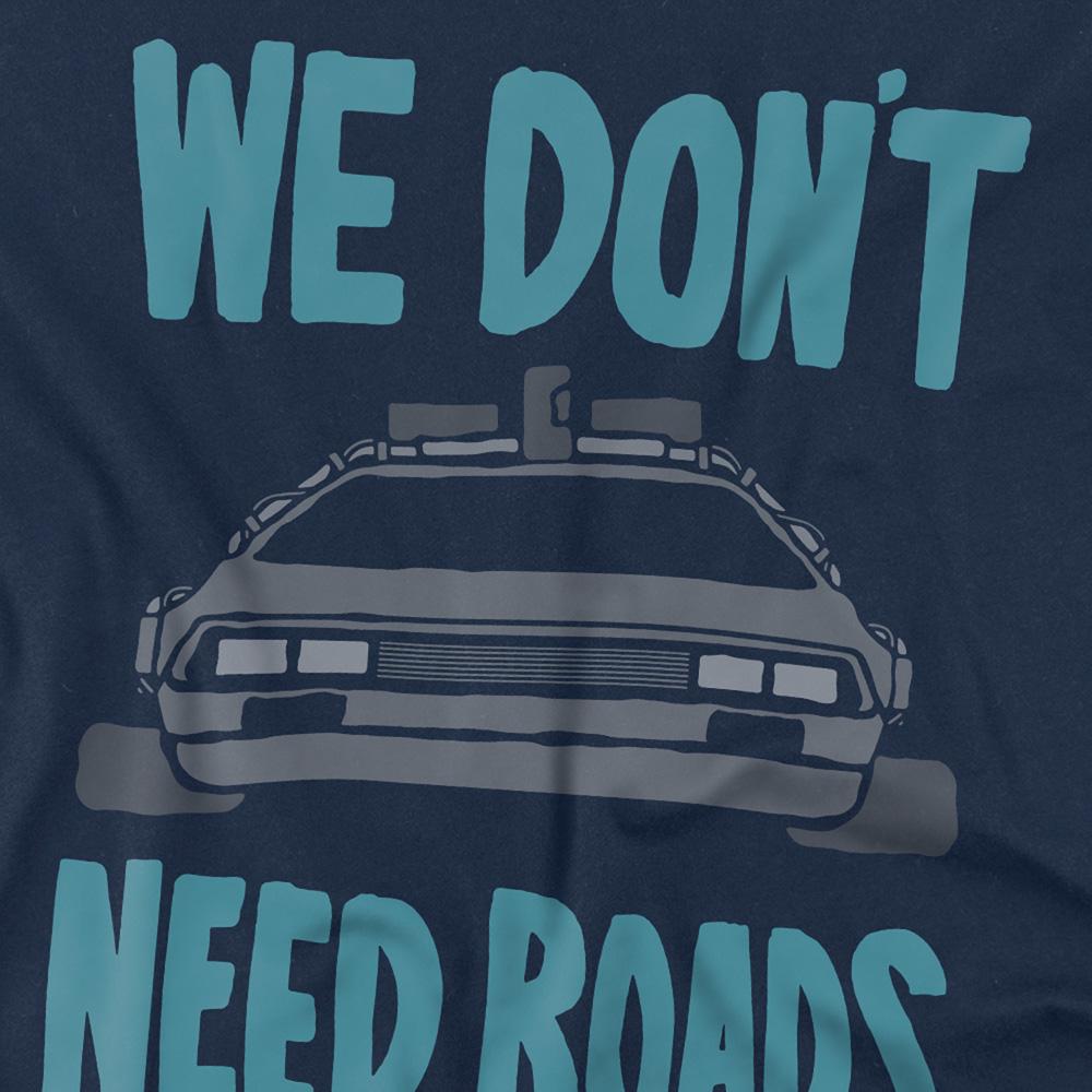 Navy - Side - Back To The Future Unisex Adult We Don´t Need Roads T-Shirt
