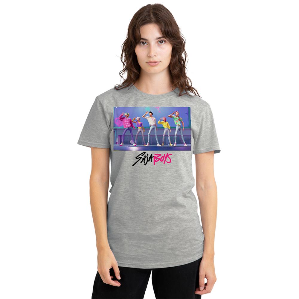 Athletic Heather - Side - K-Pop Demon Hunters Womens-Ladies Soda Pop Saja Boys Dance T-Shirt