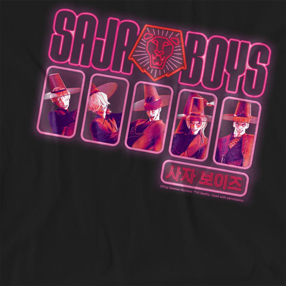 Black - Pack Shot - K-Pop Demon Hunters Womens-Ladies Saja Boys Glowing Lights T-Shirt