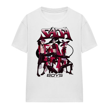 White - Front - K-Pop Demon Hunters Womens-Ladies Demon Group Saja Boys T-Shirt