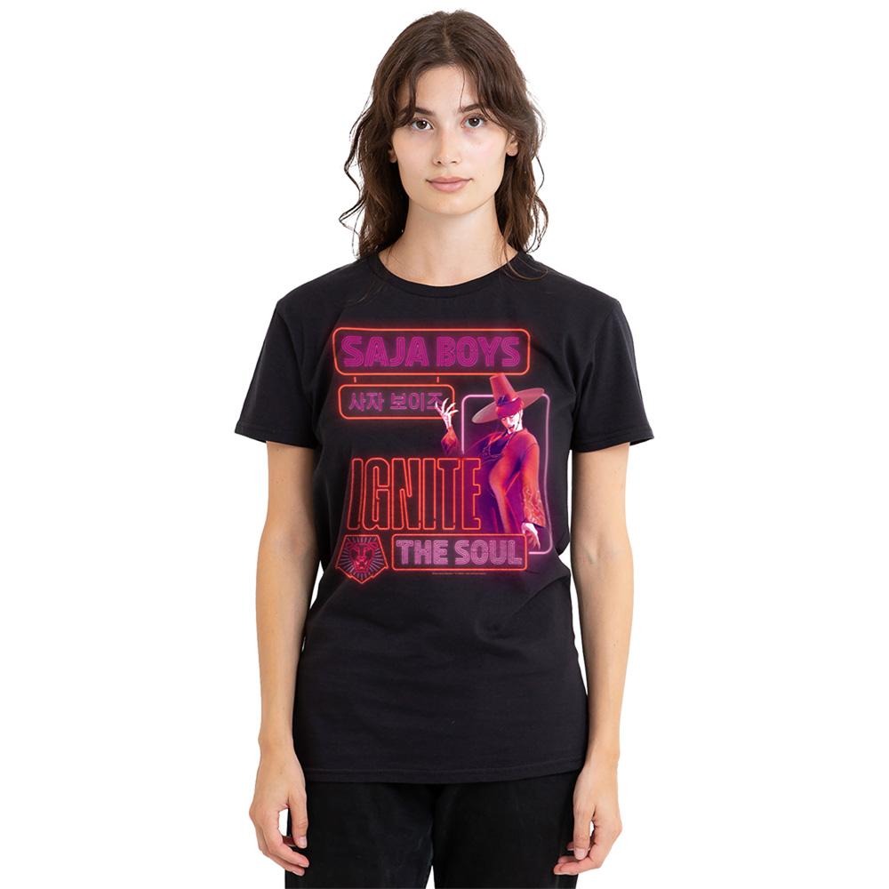 Black - Lifestyle - K-Pop Demon Hunters Womens-Ladies Saja Boys Jinu Glowing Lights T-Shirt