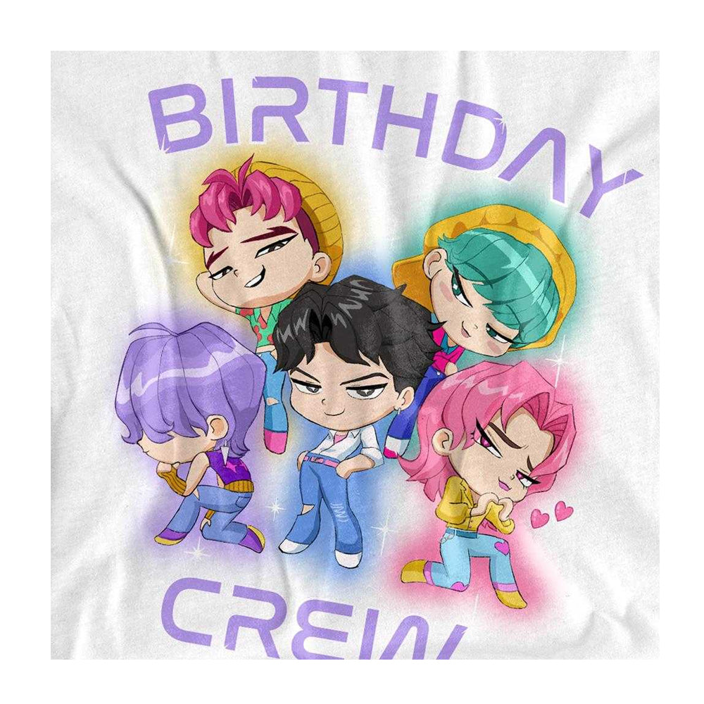 White - Side - K-Pop Demon Hunters Womens-Ladies Birthday Crew Group Saja Boys T-Shirt