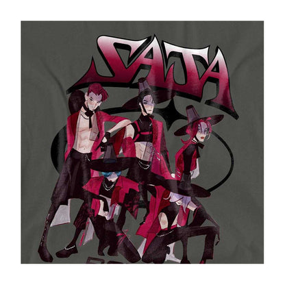 Charcoal - Side - K-Pop Demon Hunters Womens-Ladies Demon Group Saja Boys T-Shirt