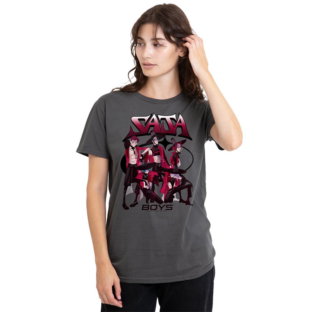 Charcoal - Lifestyle - K-Pop Demon Hunters Womens-Ladies Demon Group Saja Boys T-Shirt