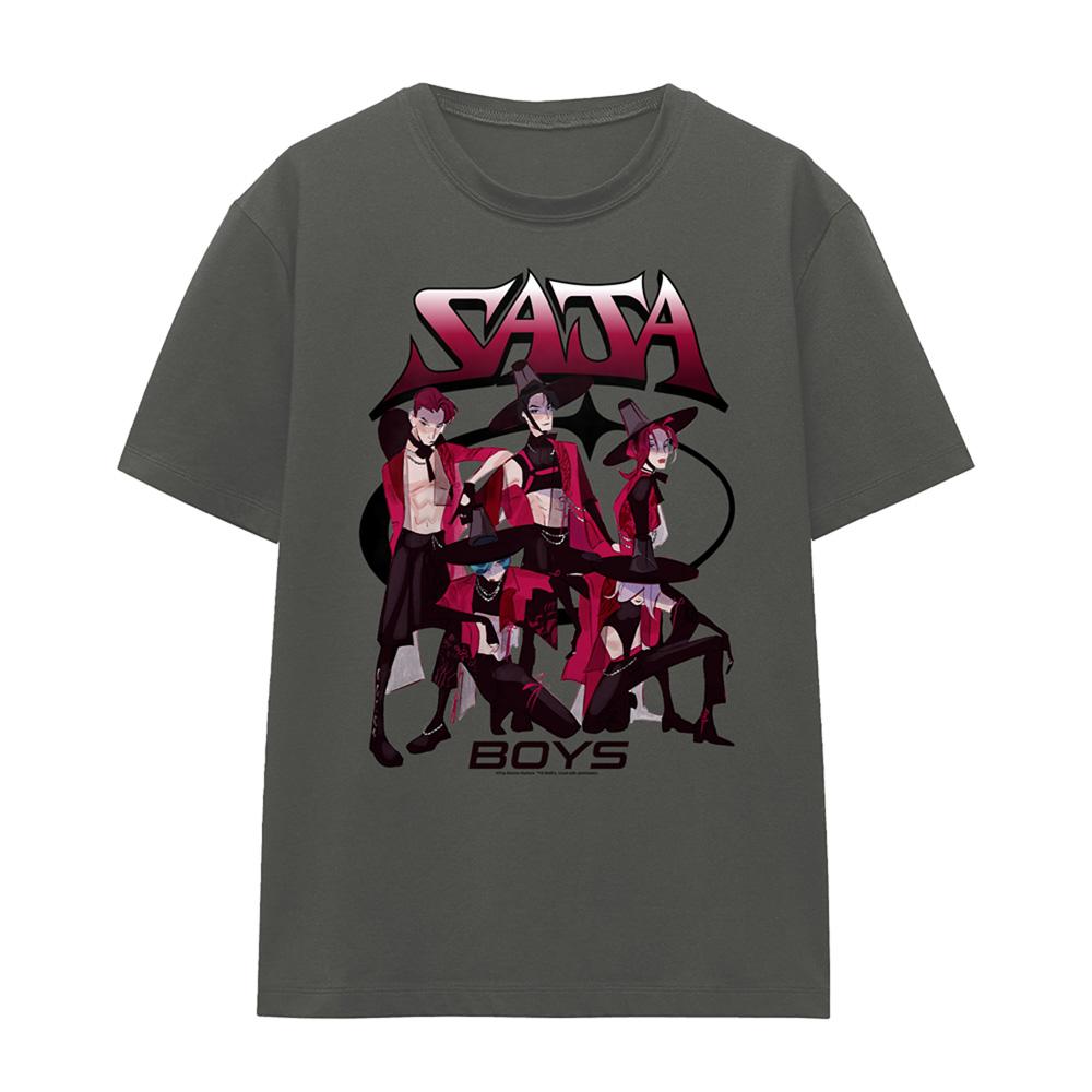 Charcoal - Front - K-Pop Demon Hunters Womens-Ladies Demon Group Saja Boys T-Shirt