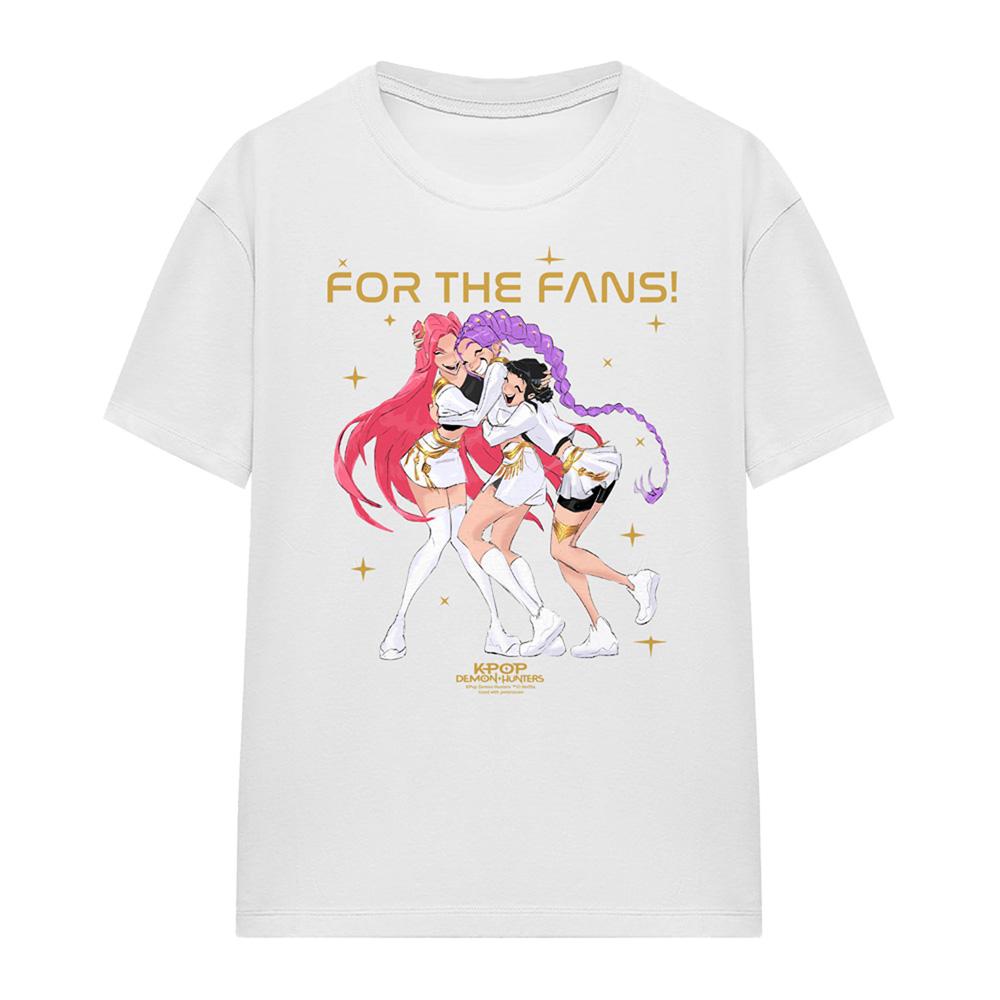 White - Front - K-Pop Demon Hunters Womens-Ladies Huntrix Golden Group T-Shirt