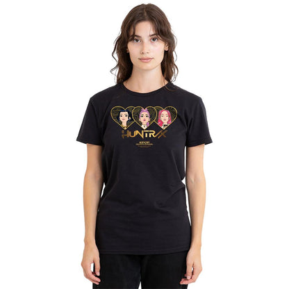 Black - Lifestyle - K-Pop Demon Hunters Womens-Ladies Golden Huntr-X Hearts Regular T-Shirt