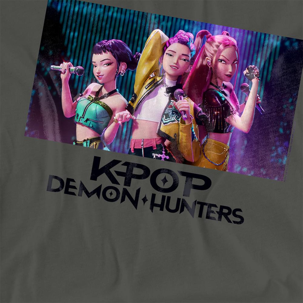 Charcoal - Side - K-Pop Demon Hunters Womens-Ladies Huntrix Group Singing T-Shirt