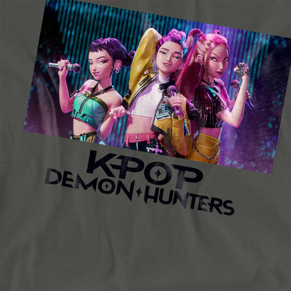 Charcoal - Side - K-Pop Demon Hunters Womens-Ladies Huntrix Group Singing T-Shirt