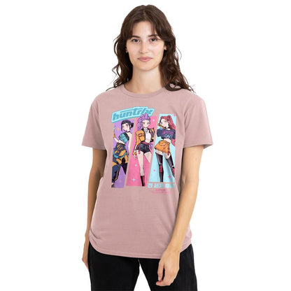 Pink - Lifestyle - K-Pop Demon Hunters Womens-Ladies Huntrix Anime Sketch T-Shirt