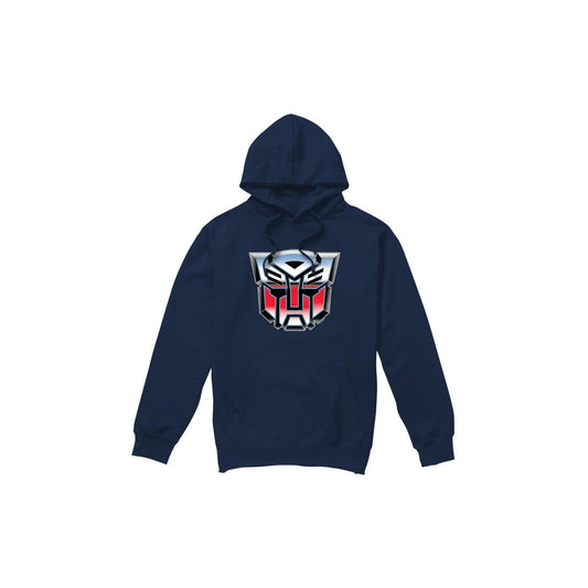Navy - Front - Transformers Mens Autobot Airbrush Logo Hoodie