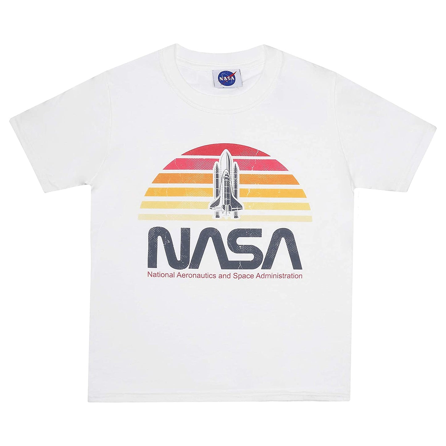 White - Front - NASA Boys Sunset T-Shirt