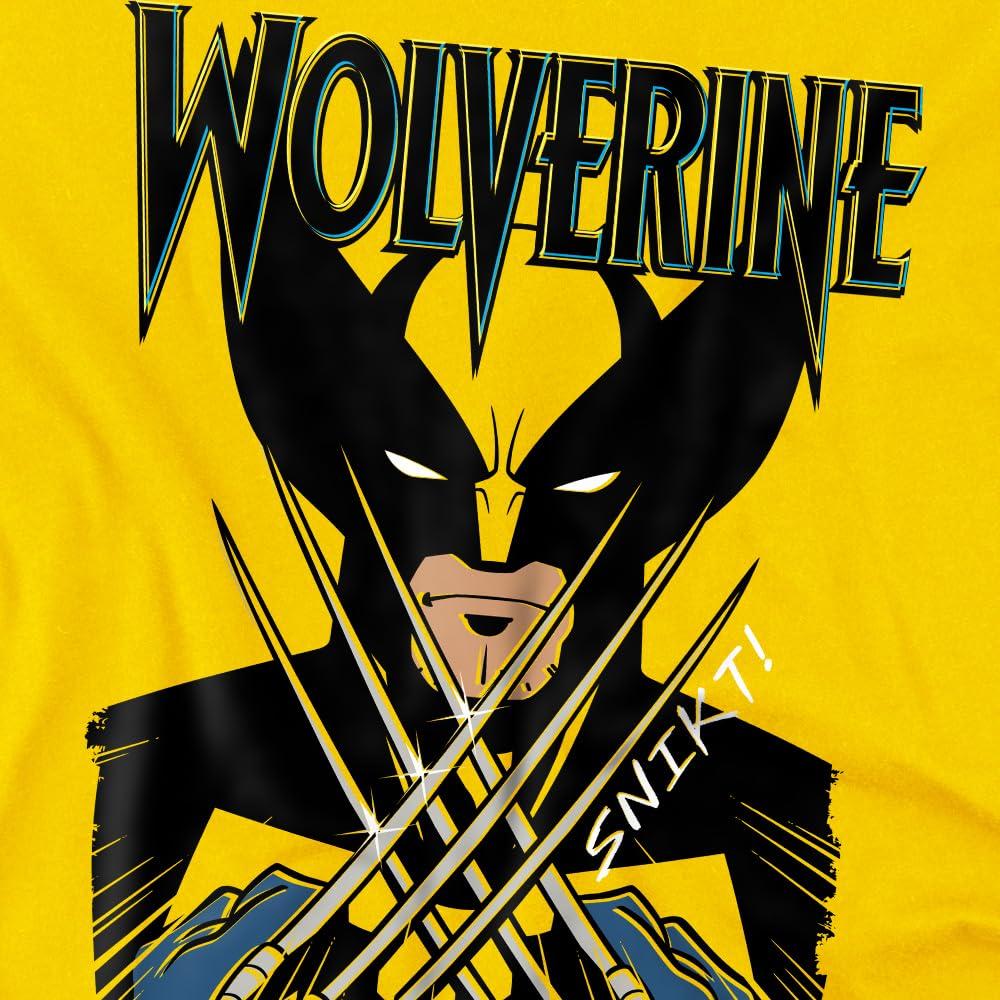 Yellow - Side - Marvel Childrens-Kids X-Men Wolverine Action Shot T-Shirt