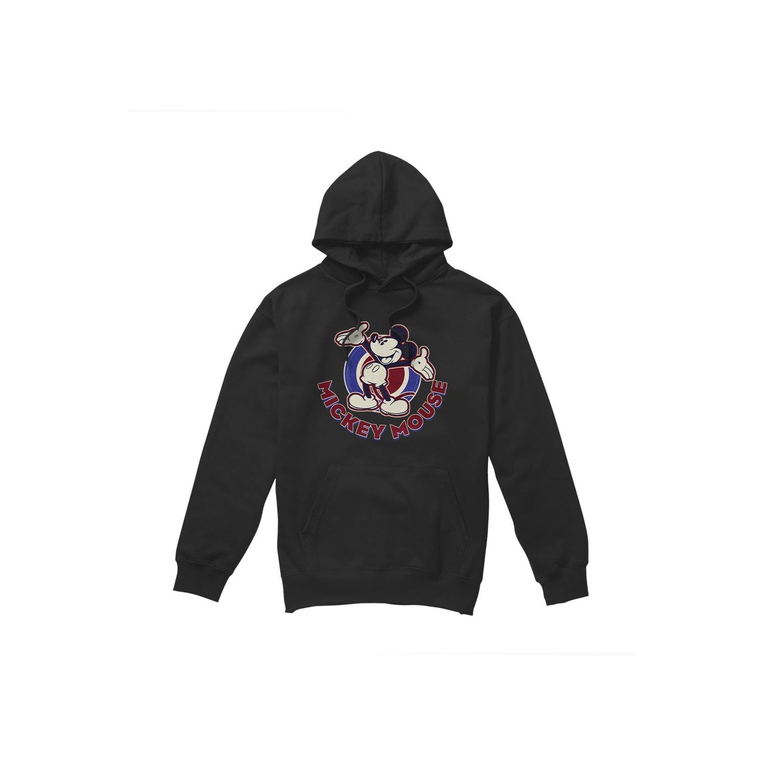 Black - Front - Disney Mens Americana Mickey Mouse Hoodie